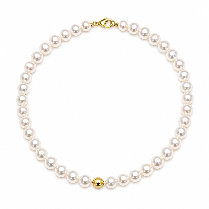 Ellegi Gioielli | Collana di perle con sfera liscia in oro