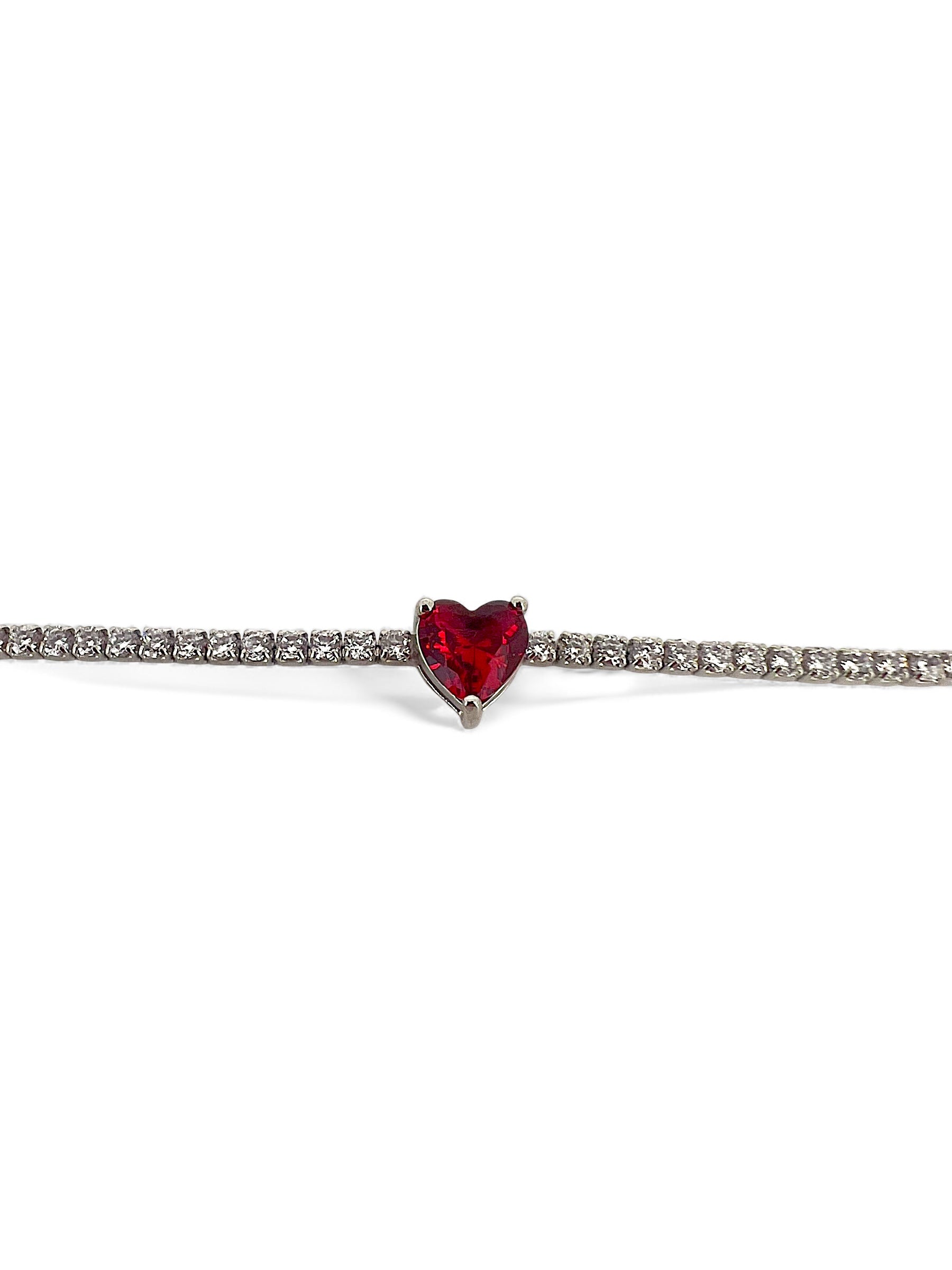 Ellegi Argento | Bracciale tennis con cuore
