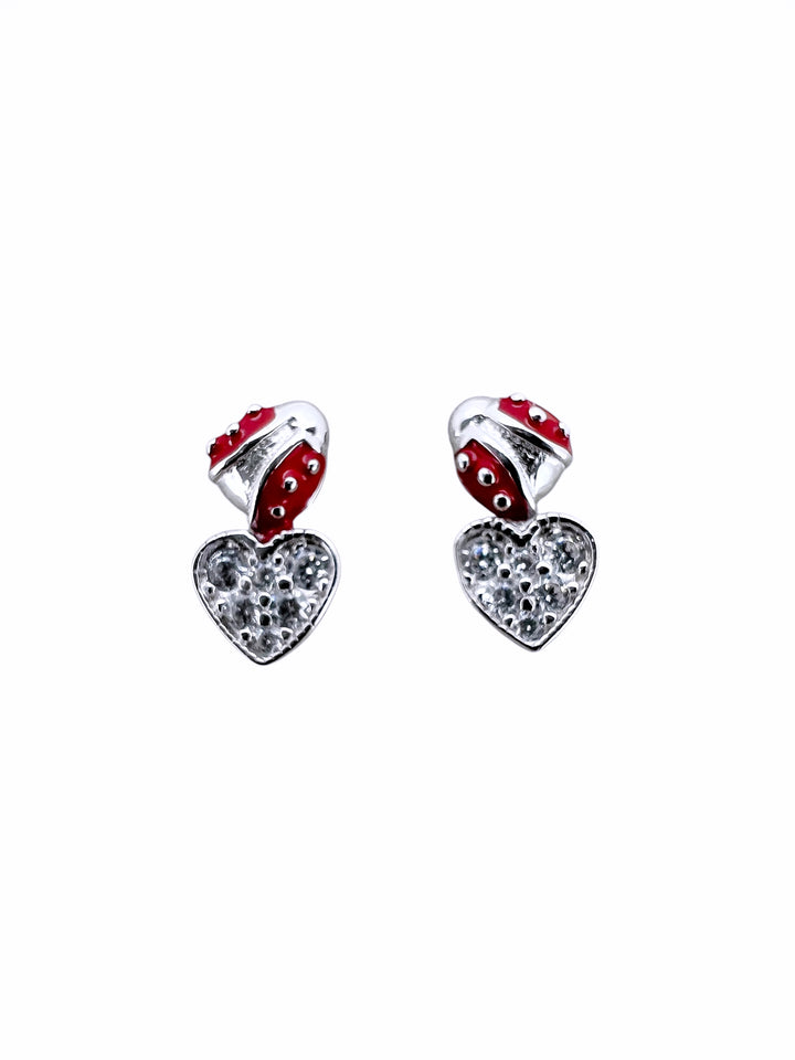 Nanan Bijou | Orecchini cuore e coccinella in argento 925