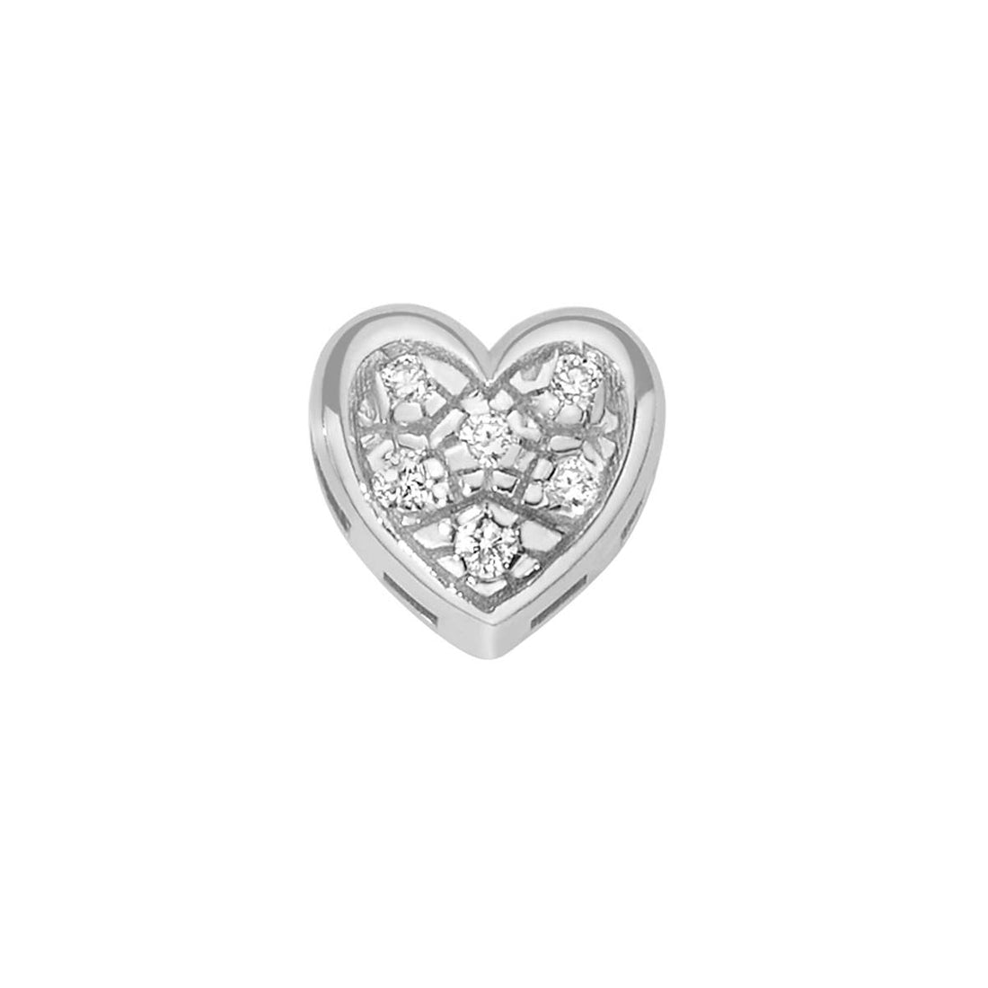 Elements | Cuore Bombato in oro bianco e diamanti