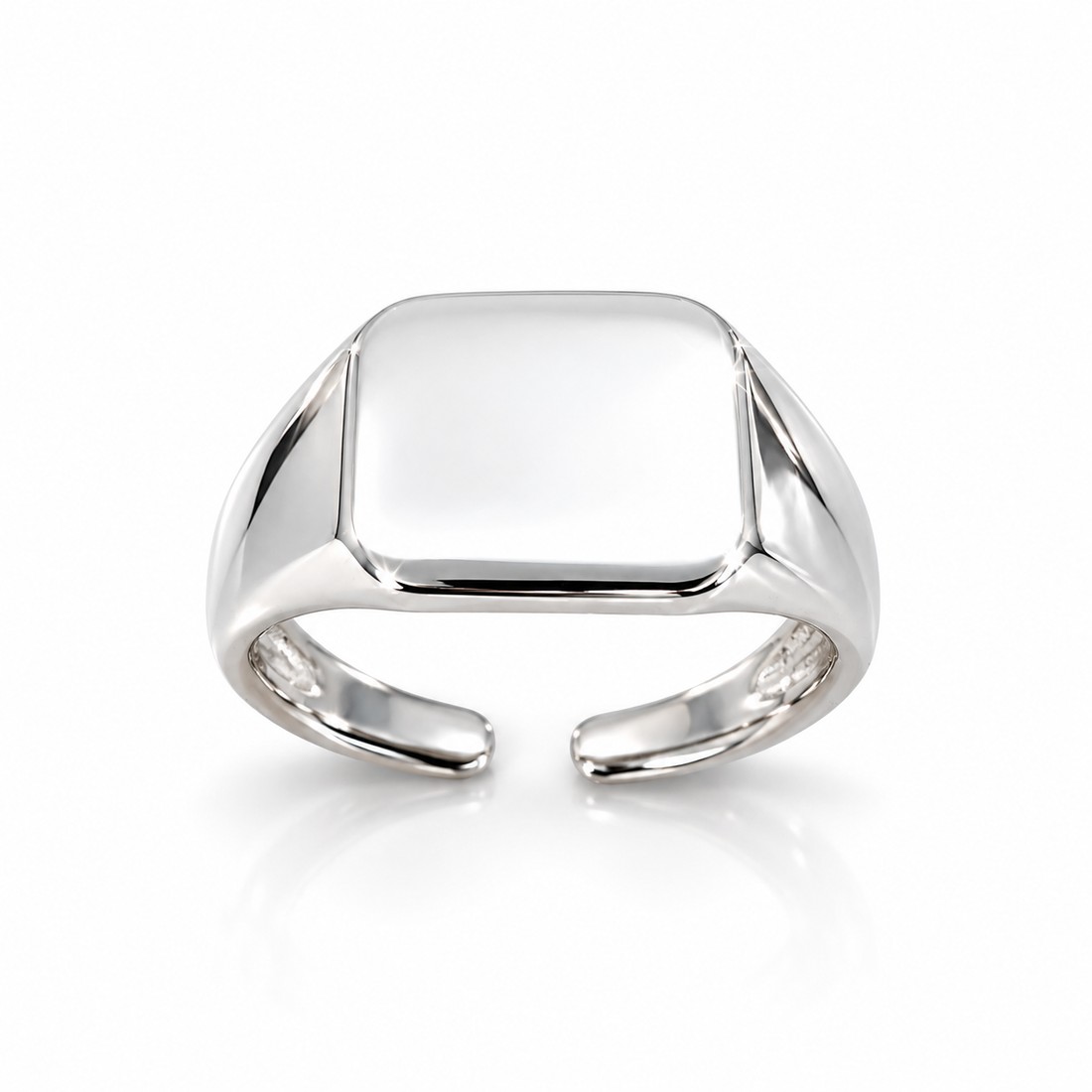 Ellegi Argento | Anello chevalier quadrato