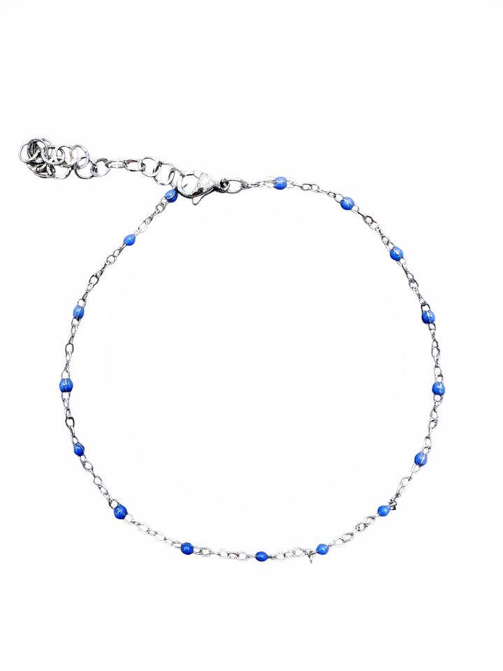 Ellegi Bijoux | Cavigliera con sfere blu in acciaio