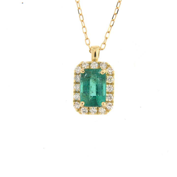 Gioielli del Sole | Collana in oro giallo con diamanti e smeraldo
