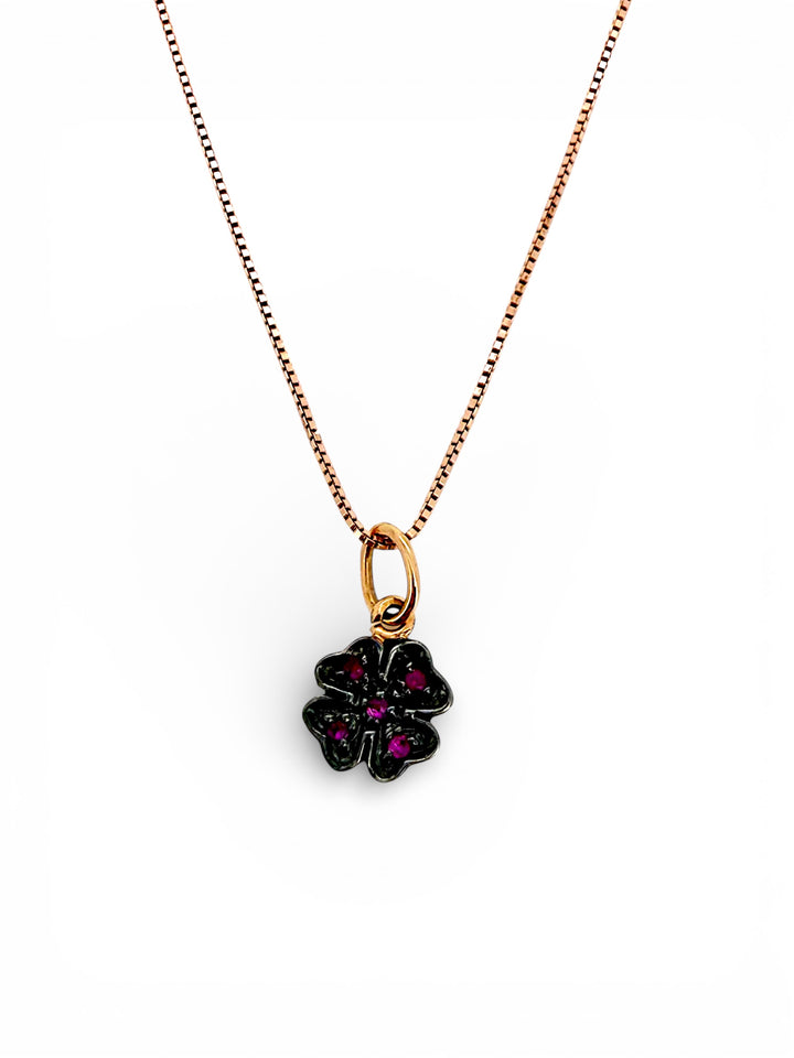 Ellegi Gioielli | Collana simbolo quadrifoglio in oro rosa