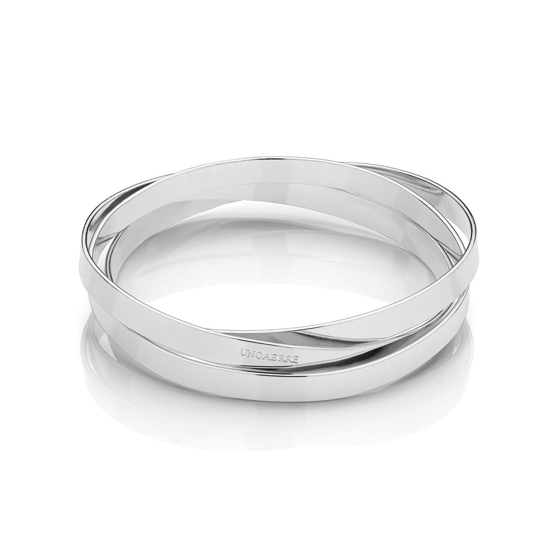 UNOAERRE | Bracciale argentato rigido a due fili Lux