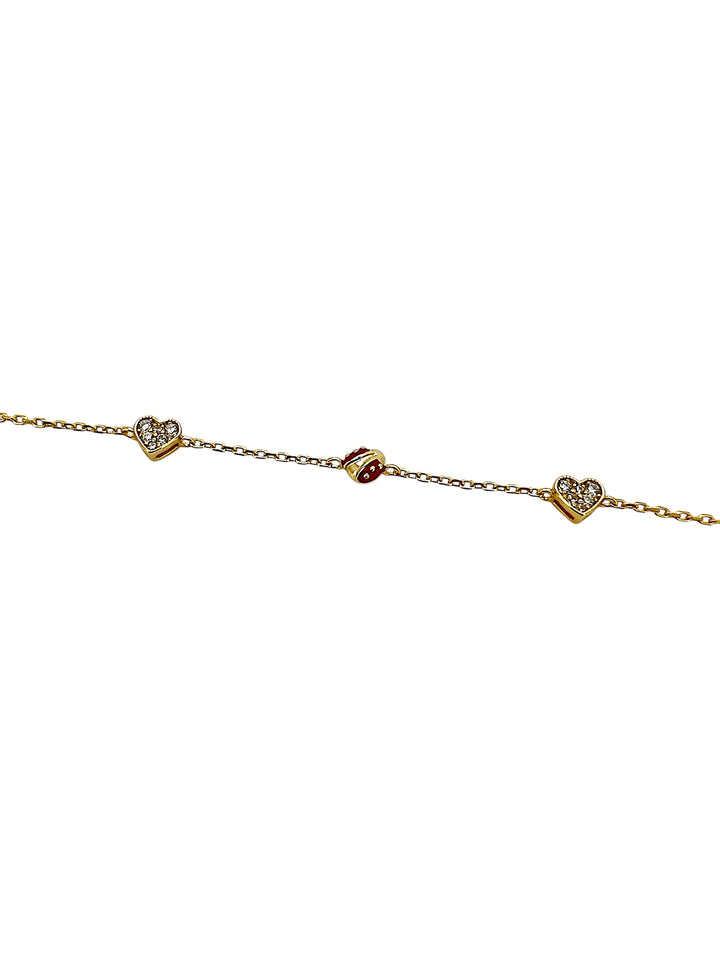 Nanan Bijou | Bracciale cuore e coccinella in argento 925