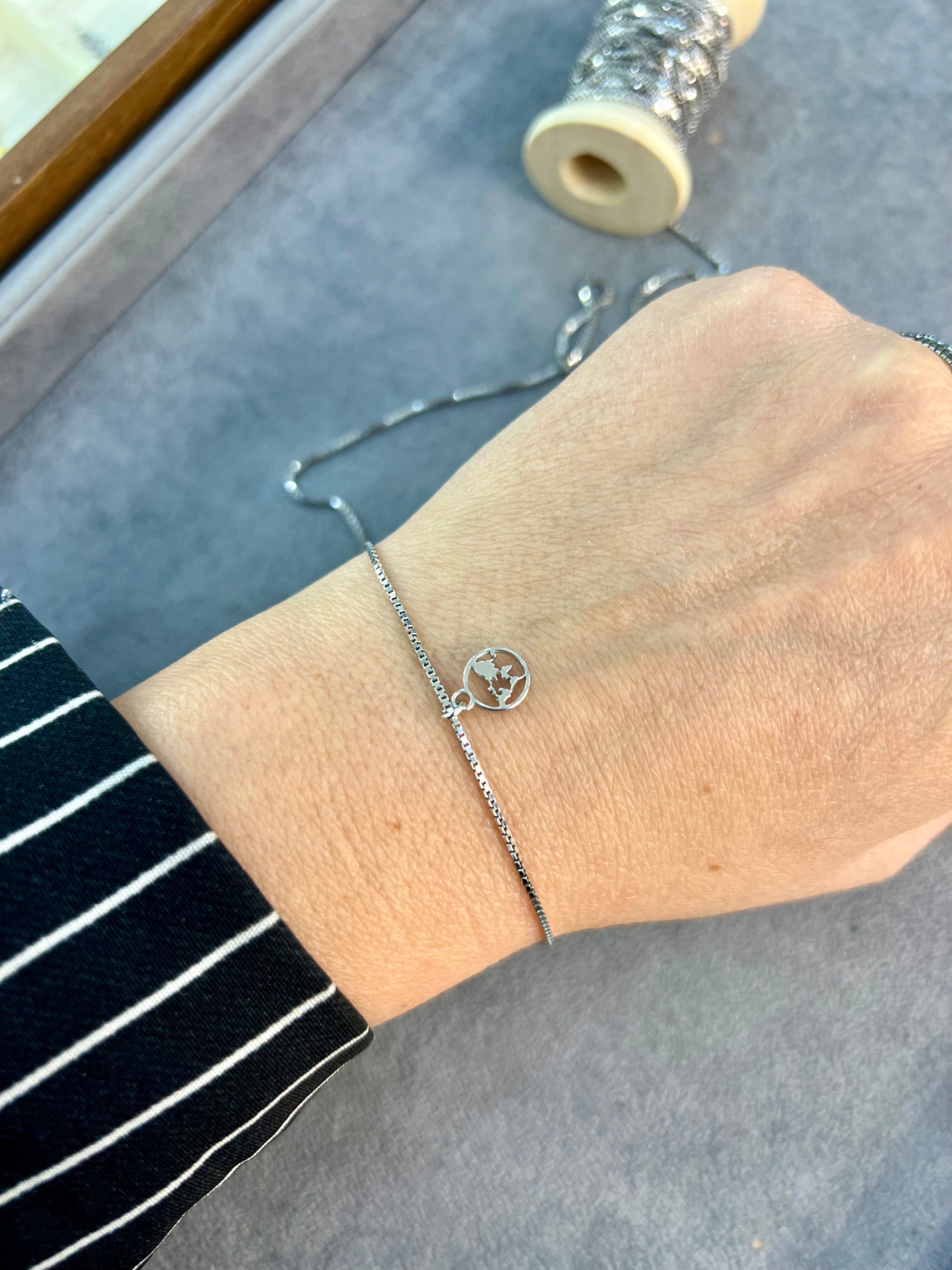 Ellegi Argento | Linea Micro ciondolo mappamondo