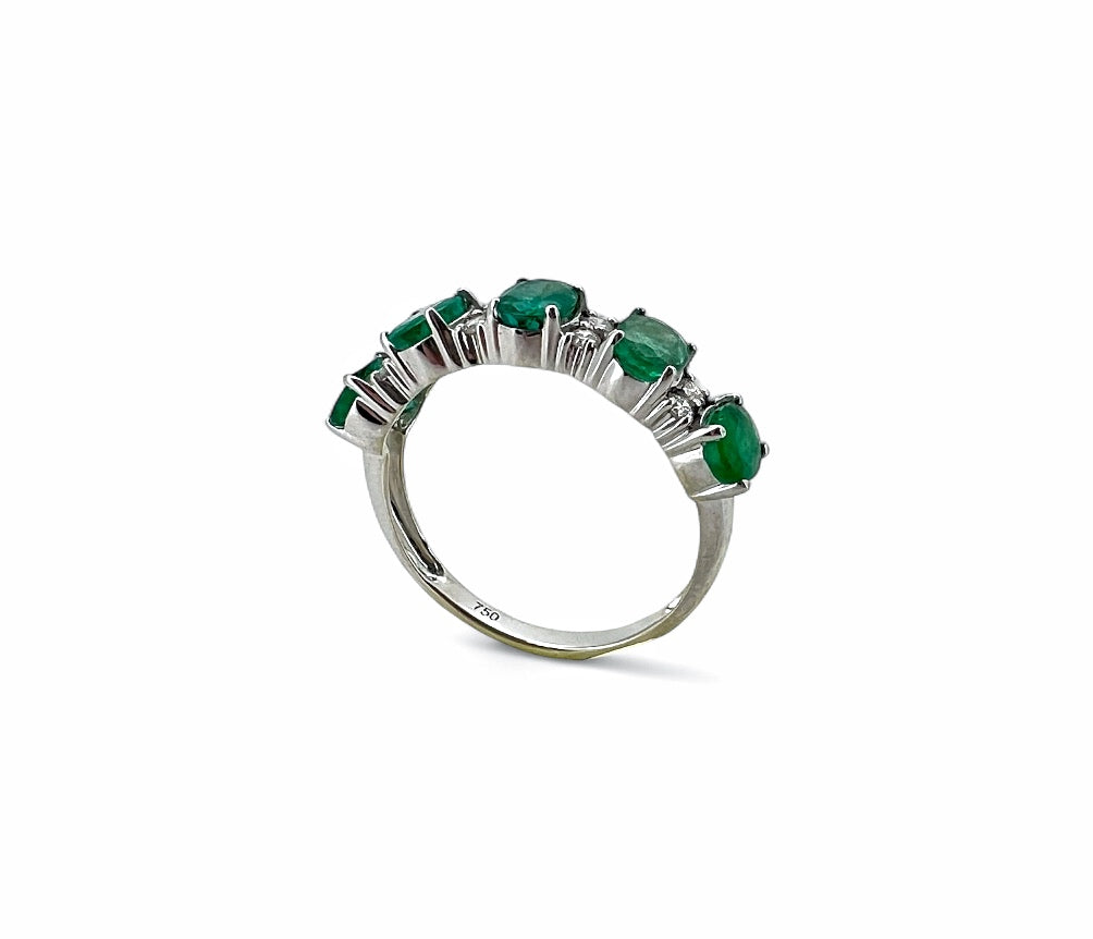 Ellegi Gioielli | Anello veretta 5 con smeraldi