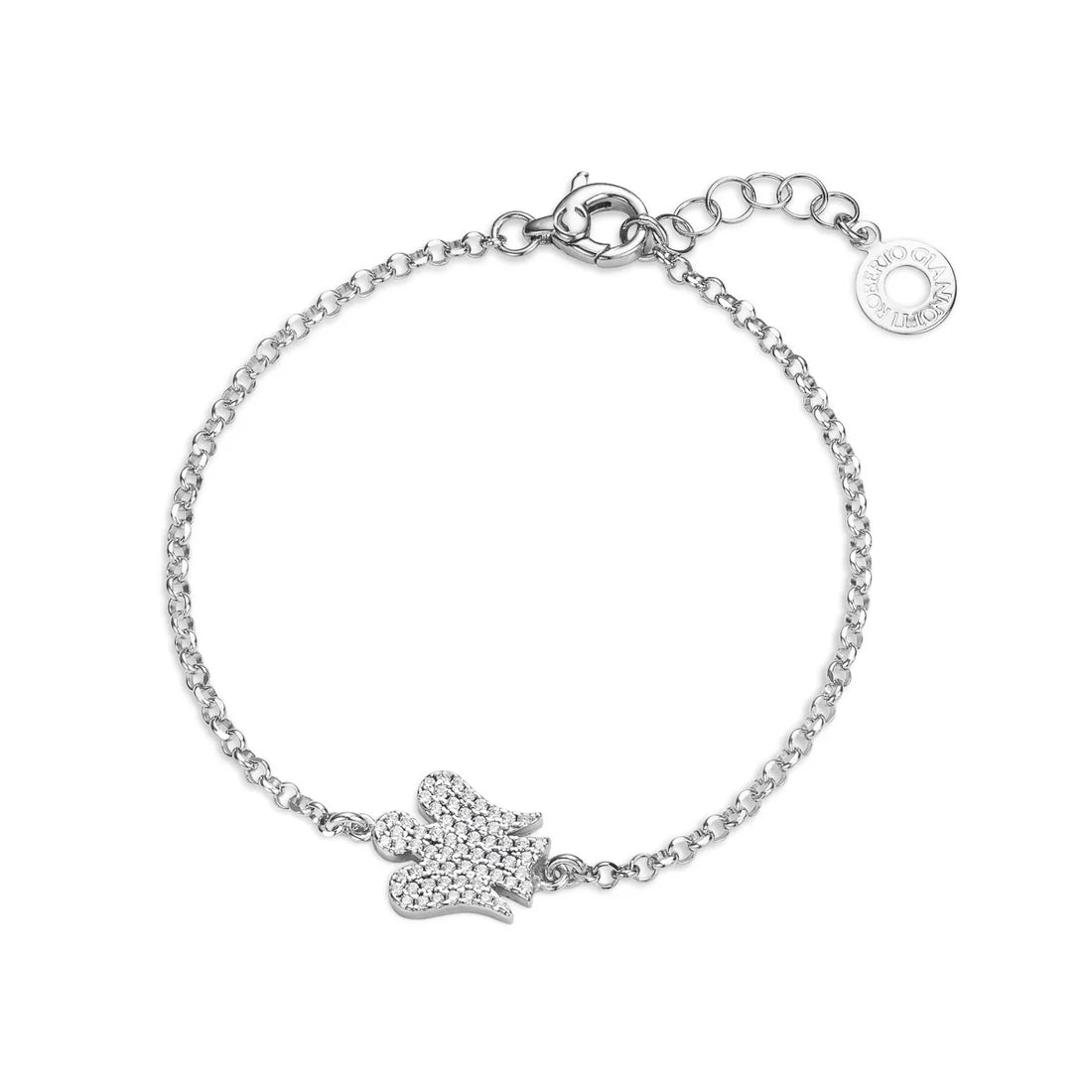 Roberto Giannotti | Bracciale con angelo "double face" in argento e zirconi