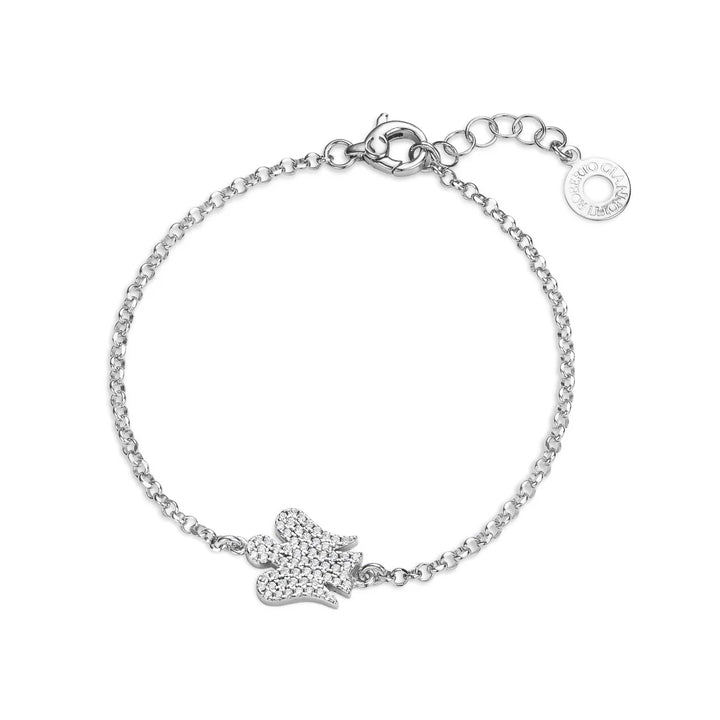 Roberto Giannotti | Bracciale con angelo "double face" in argento e zirconi