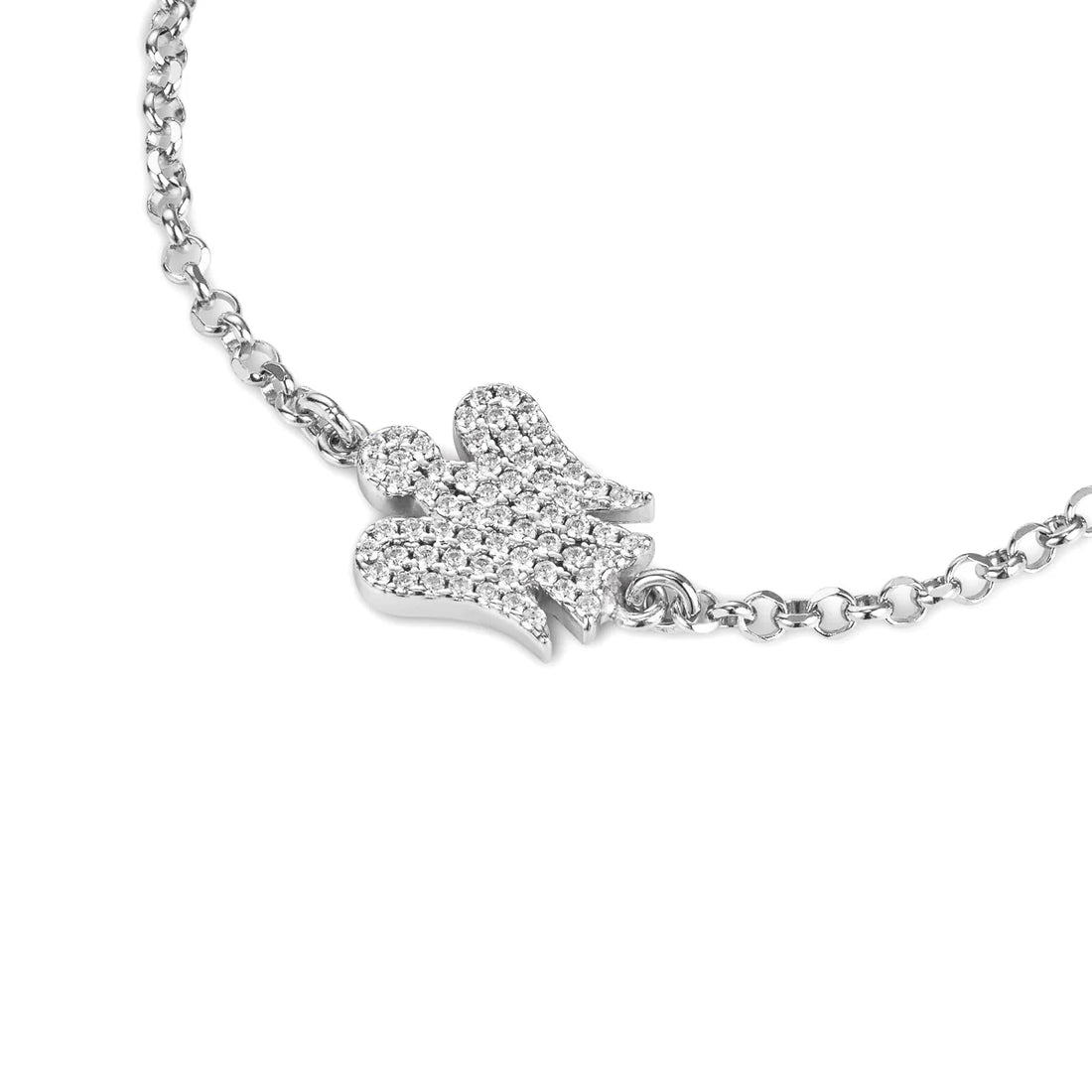 Roberto Giannotti | Bracciale con angelo "double face" in argento e zirconi