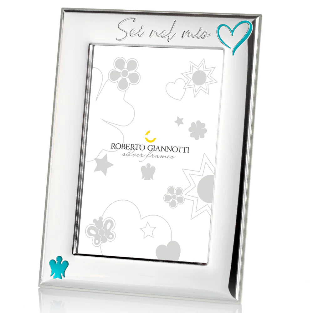 Roberto Giannotti | Cornice in argento “Sei nel mio cuore” blu