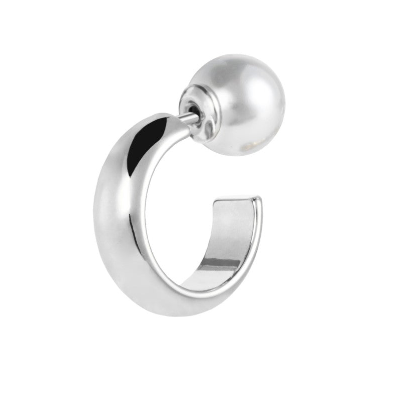 Marlù | Orecchino a lobo a cerchietto 1,5 cm con chiusura perla