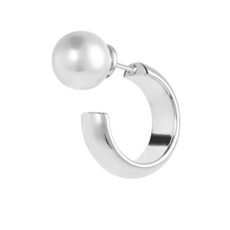 Marlù | Orecchino a lobo a cerchietto 1,5 cm con chiusura perla