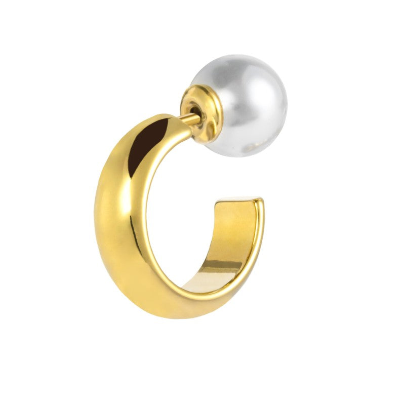 Marlù | Orecchino a lobo a cerchietto 1,5 cm con chiusura perla