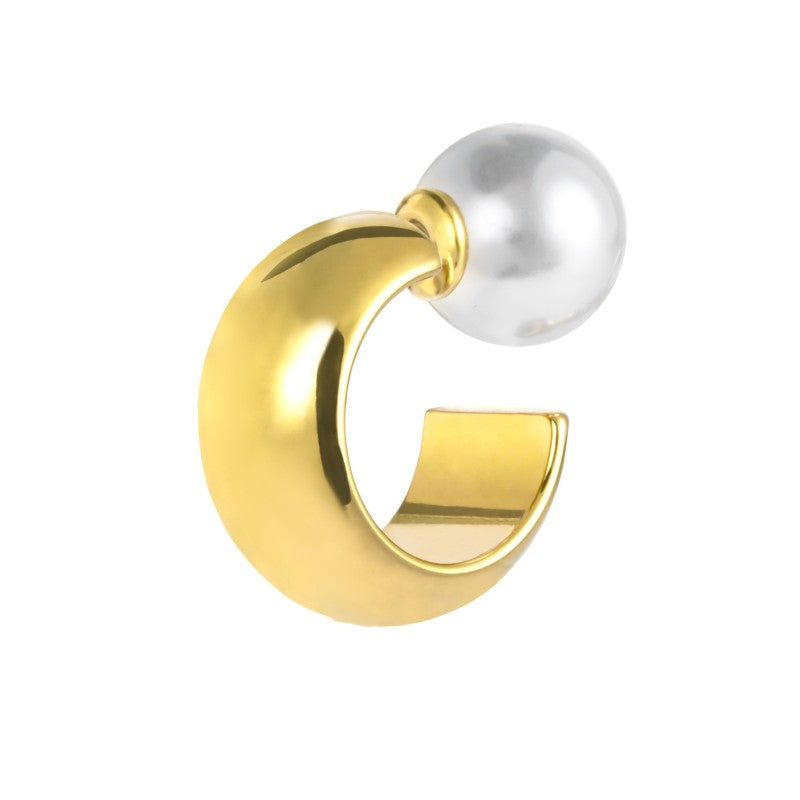 Marlù | Orecchino a lobo a cerchietto 1,8 cm con chiusura perla