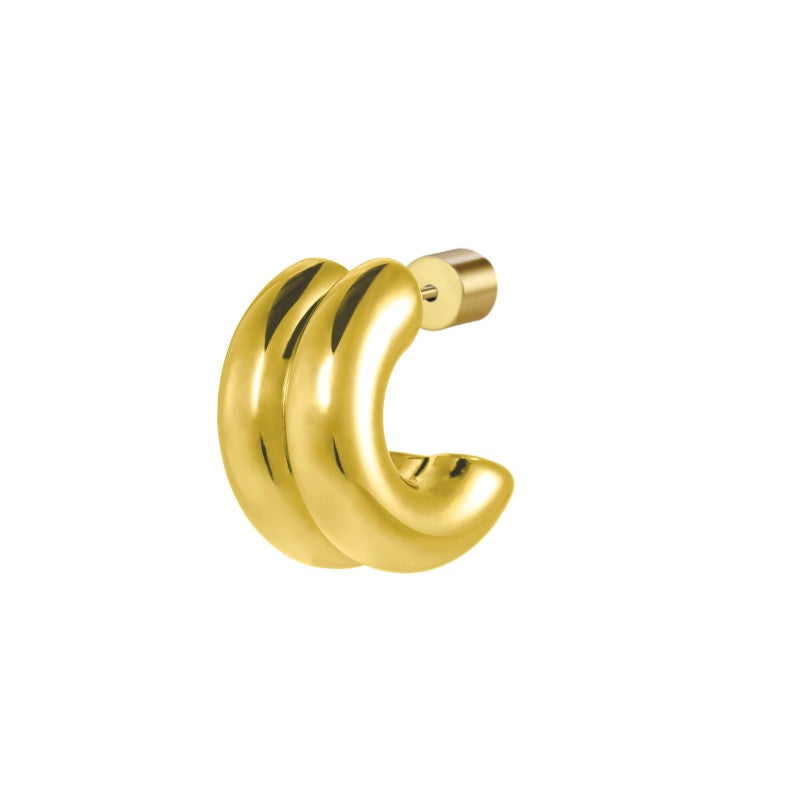 Marlù | Orecchino a lobo a cerchietto doppio 1,5 cm con chiusura perla