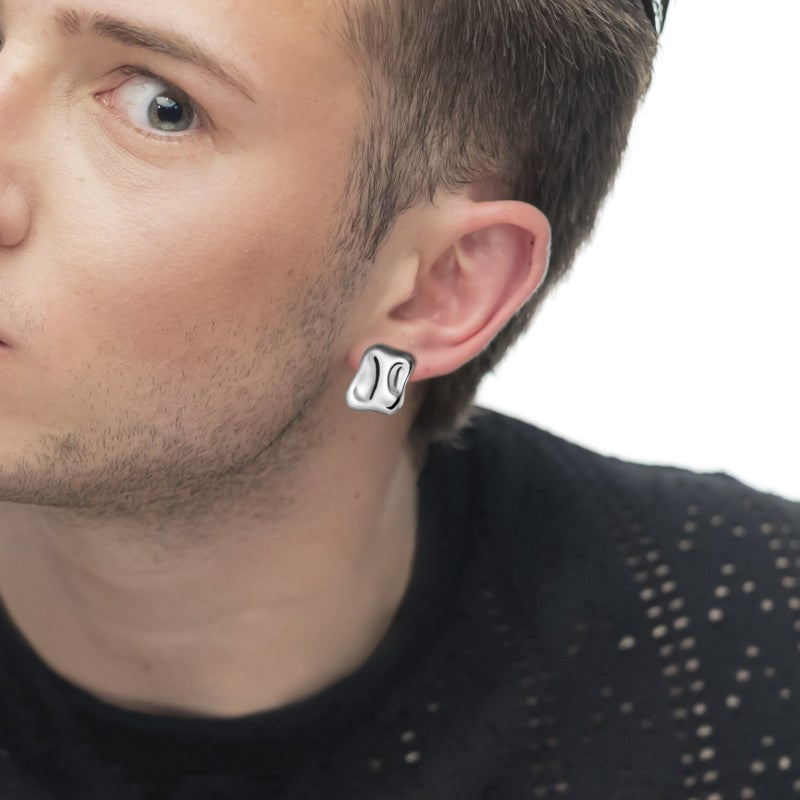 Marlù | Orecchino a lobo quadrato irregolare