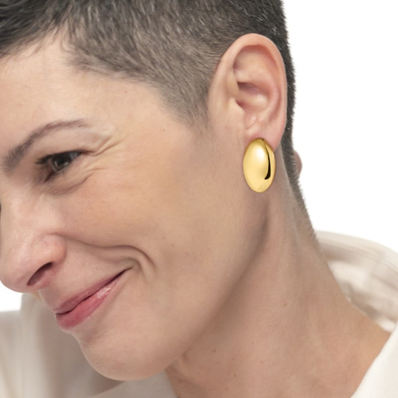 Marlù | Orecchino a lobo bottone ovale 2,8 cm