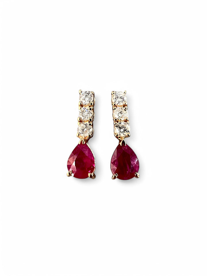 Ellegi Gioielli | Orecchini in oro rosa con rubini