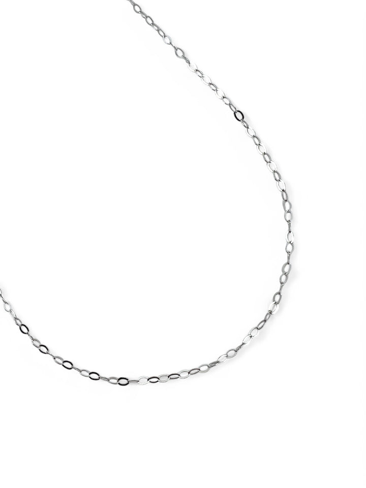 Linea Gold | Catenina rolò grande diamantata in oro bianco