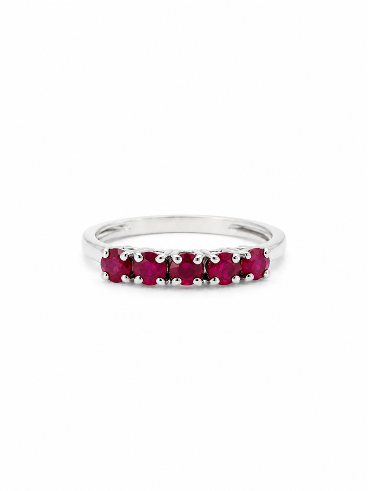 Ellegi Gioielli | Anello veretta a 5 con rubini