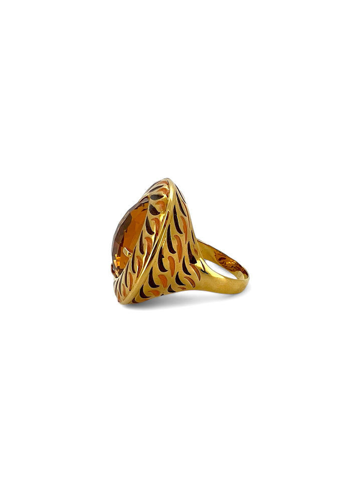 Ellegi Gioielli | Anello con ambra in oro giallo