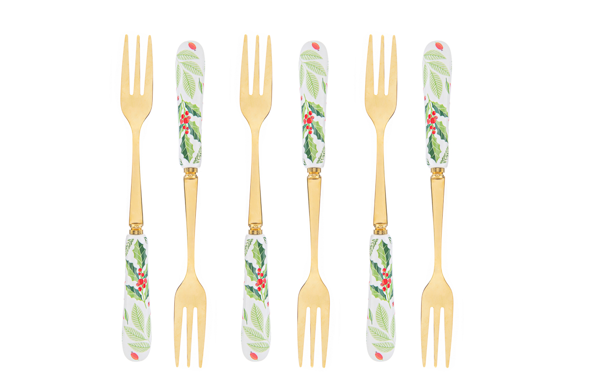 Le Stelle | Set 6 forchettine bianco Natale
