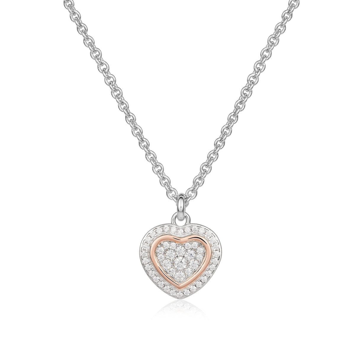 Roberto Giannotti | Collana con cuore zirconato e cuore rosato