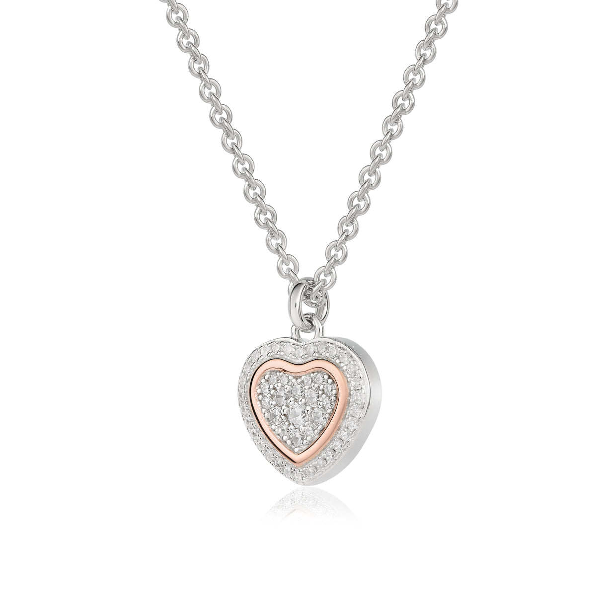 Roberto Giannotti | Collana con cuore zirconato e cuore rosato