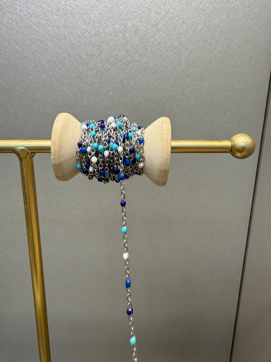 Ellegi Bijoux | Bracciale saldato maglia con sfere blu, azzurre e bianche