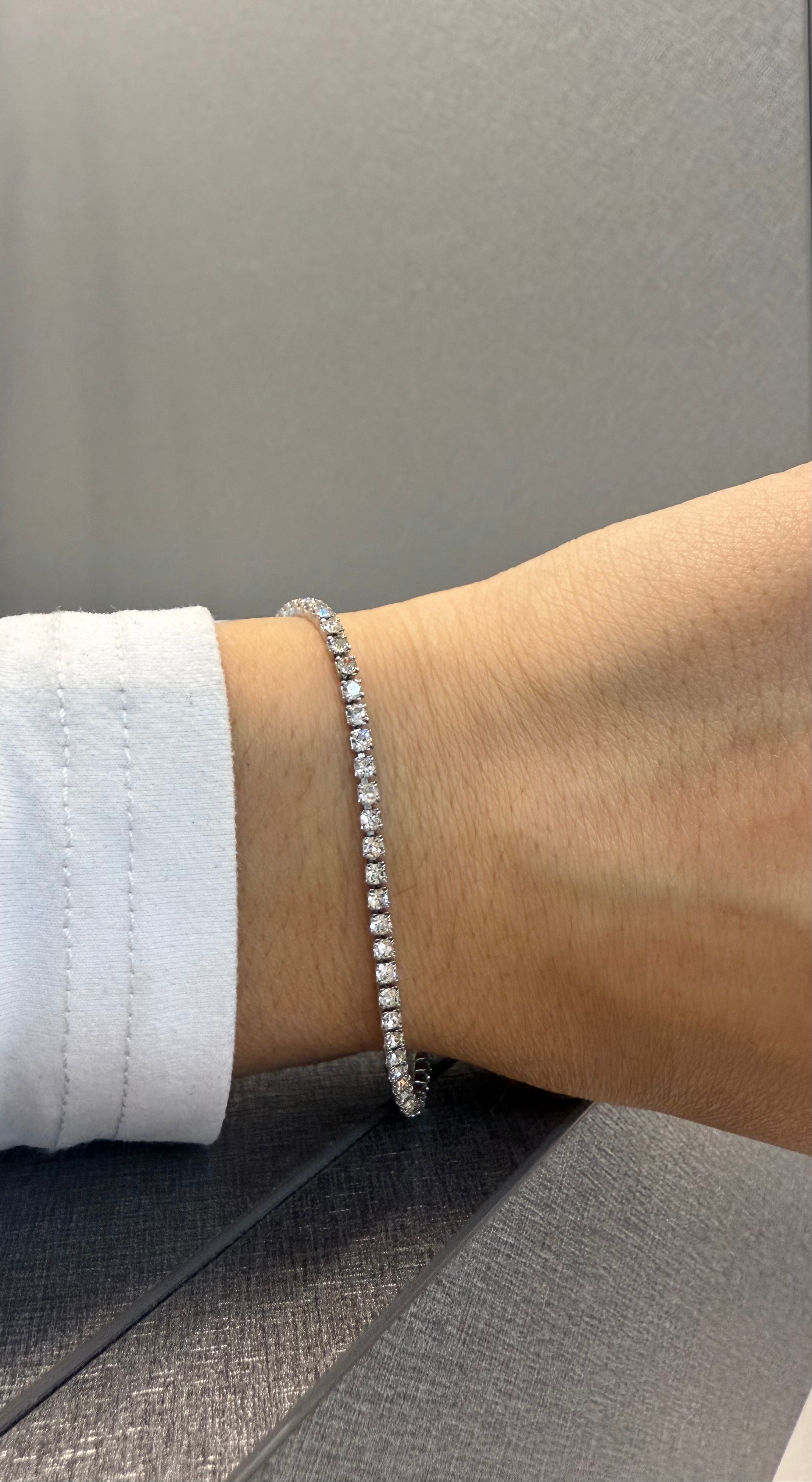 Ellegi Argento | Bracciale saldato maglia tennis azzurro