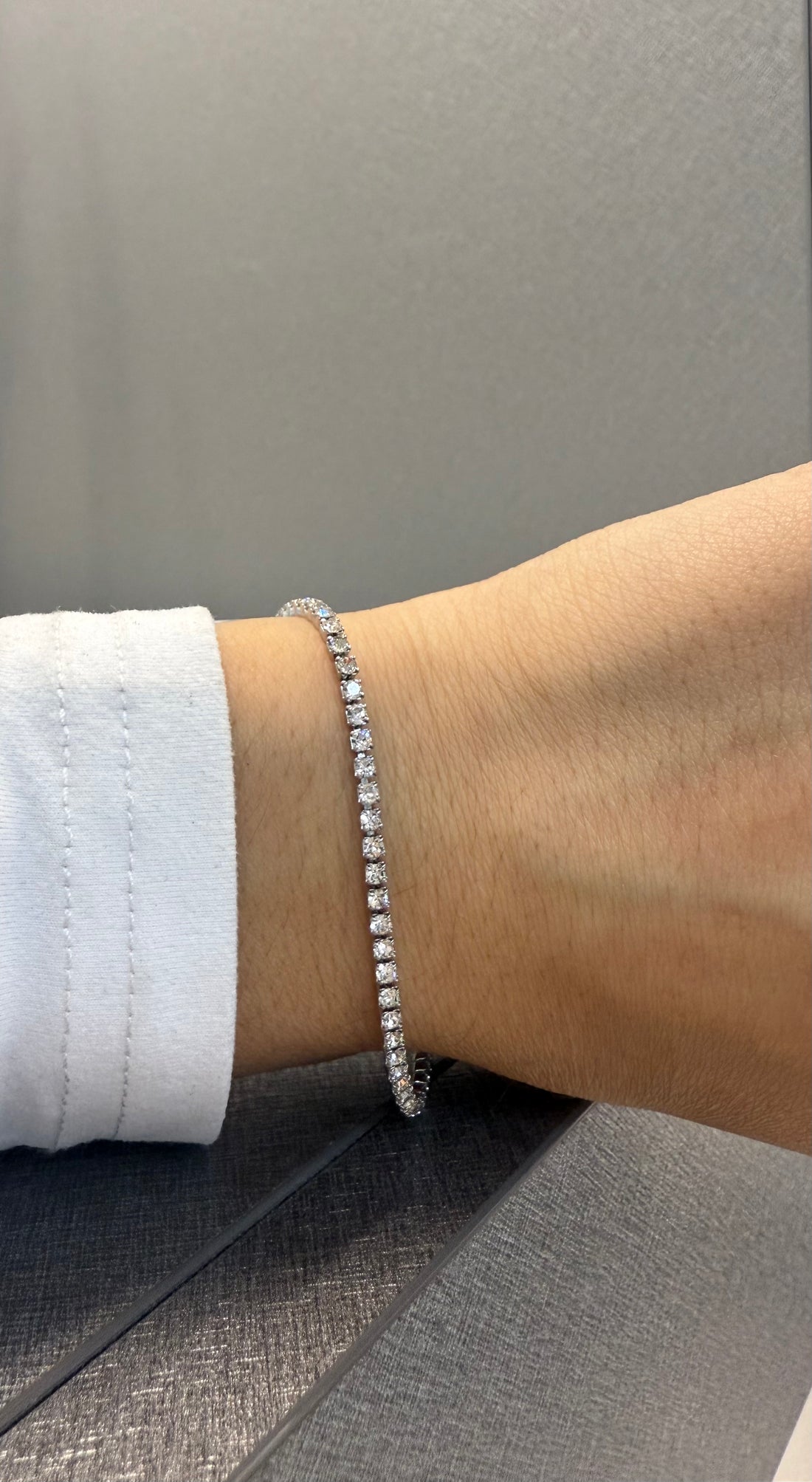Ellegi Argento | Bracciale saldato maglia tennis azzurro
