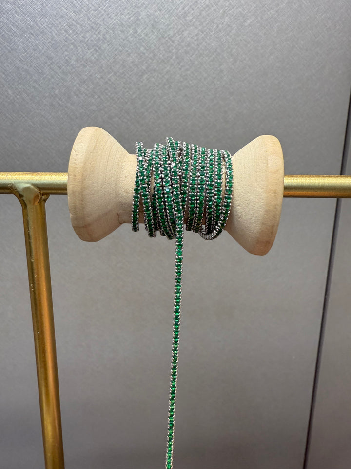 Ellegi Argento | Bracciale saldato maglia tennis verde
