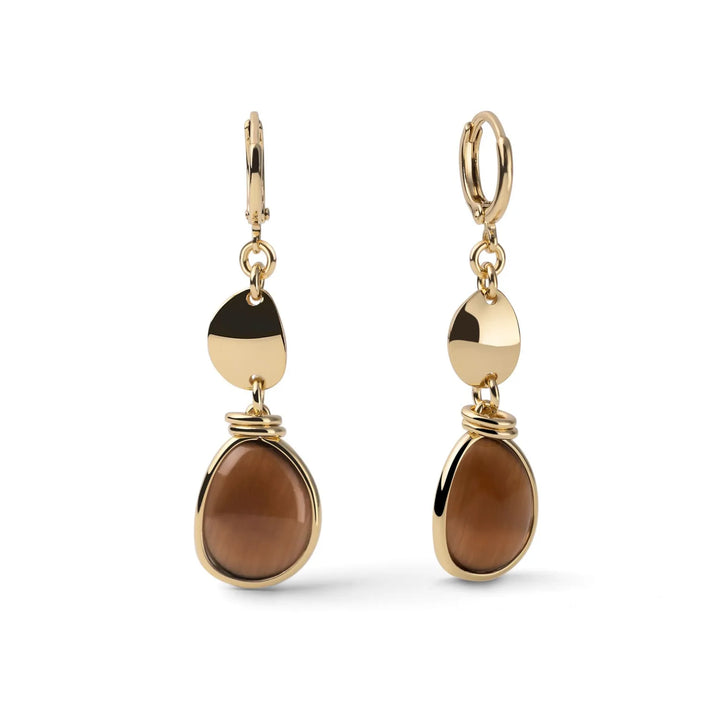 UNOAERRE | Orecchini in bronzo dorato con pietra