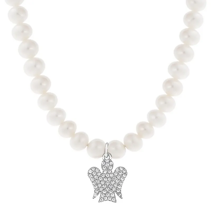 Roberto Giannotti | Collana di perle bianche con pendente angelo