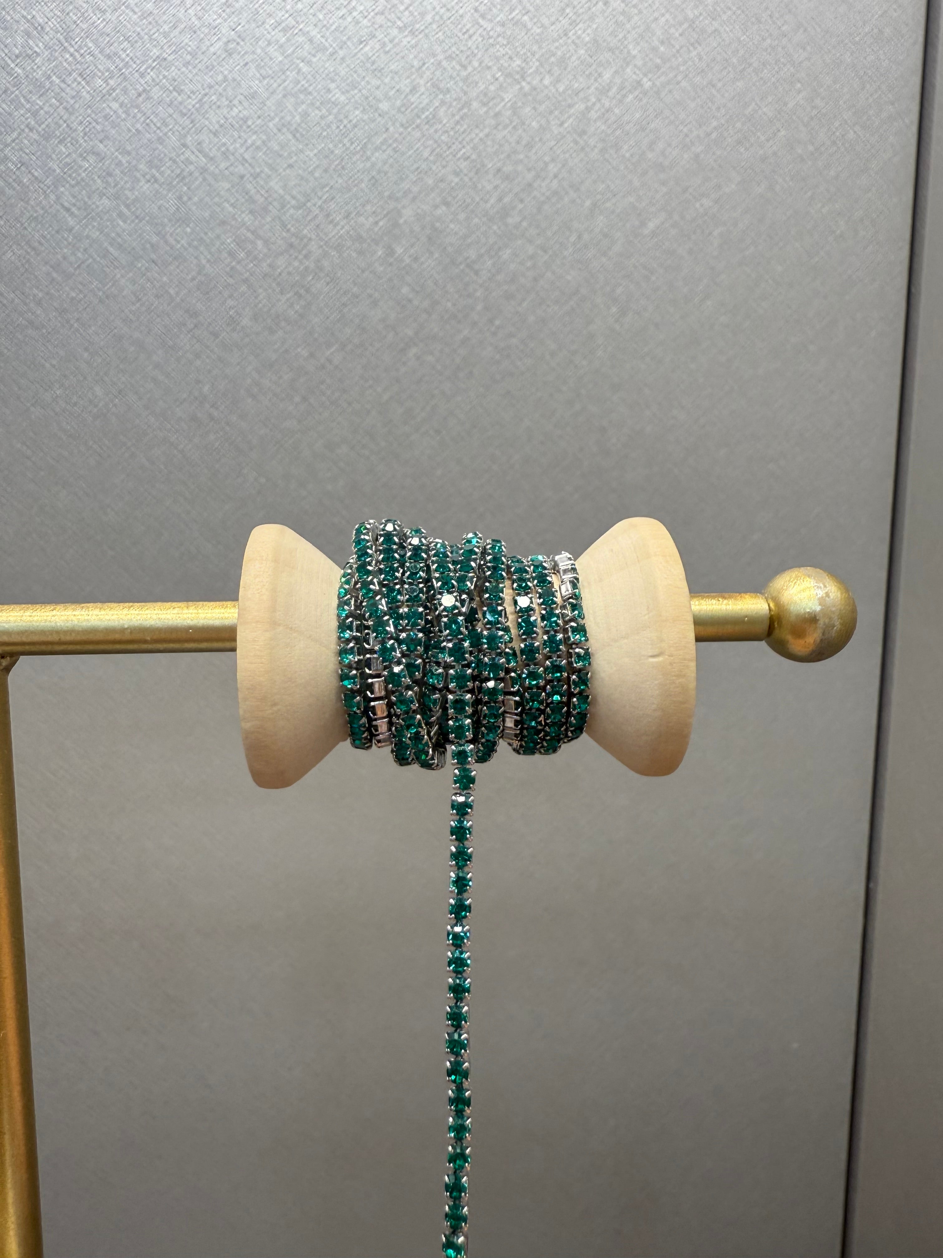 Ellegi Bijoux | Bracciale saldato maglia tennis verde