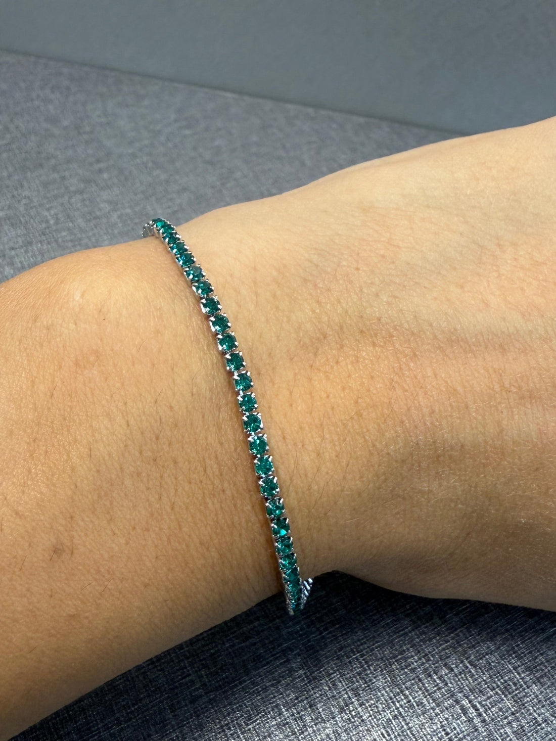 Ellegi Bijoux | Bracciale saldato maglia tennis verde