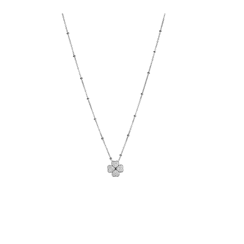 Sovrani | Collana con quadrifoglio in zirconi