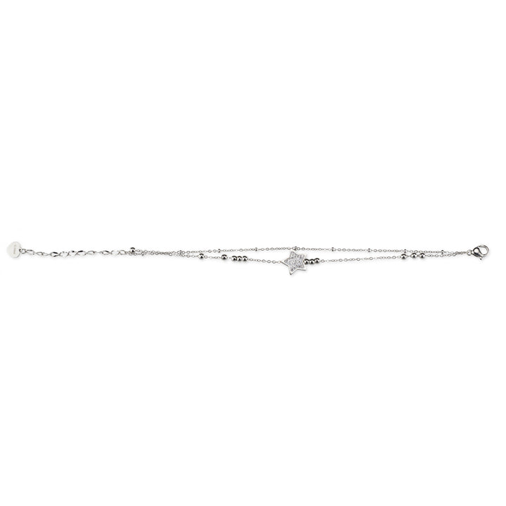 Sovrani | Bracciale in acciaio con stella in zirconi