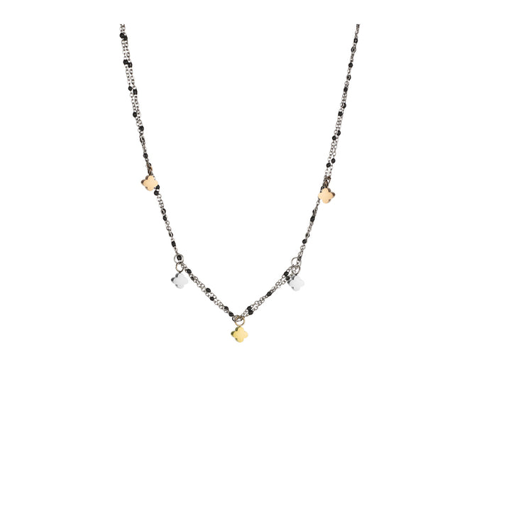Sovrani | Collana doppio filo con quadrifogli
