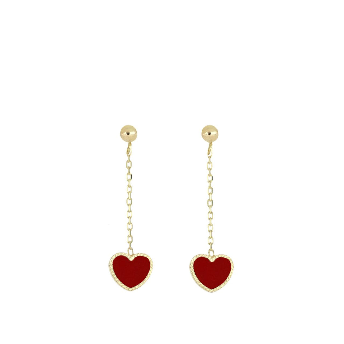 iGold | Orecchini in oro 9 kt con cuori pendenti