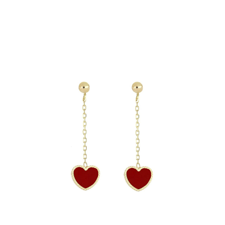 iGold | Orecchini in oro 9 kt con cuori pendenti