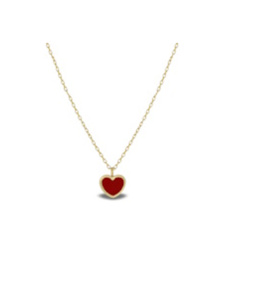 iGold | Collana in oro 9 kt con cuore rosso