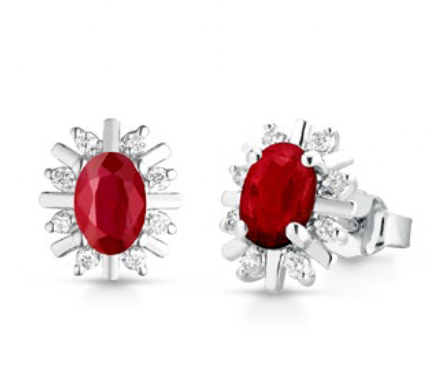 Lucciole Gioielli | Orecchini Helios con rubini