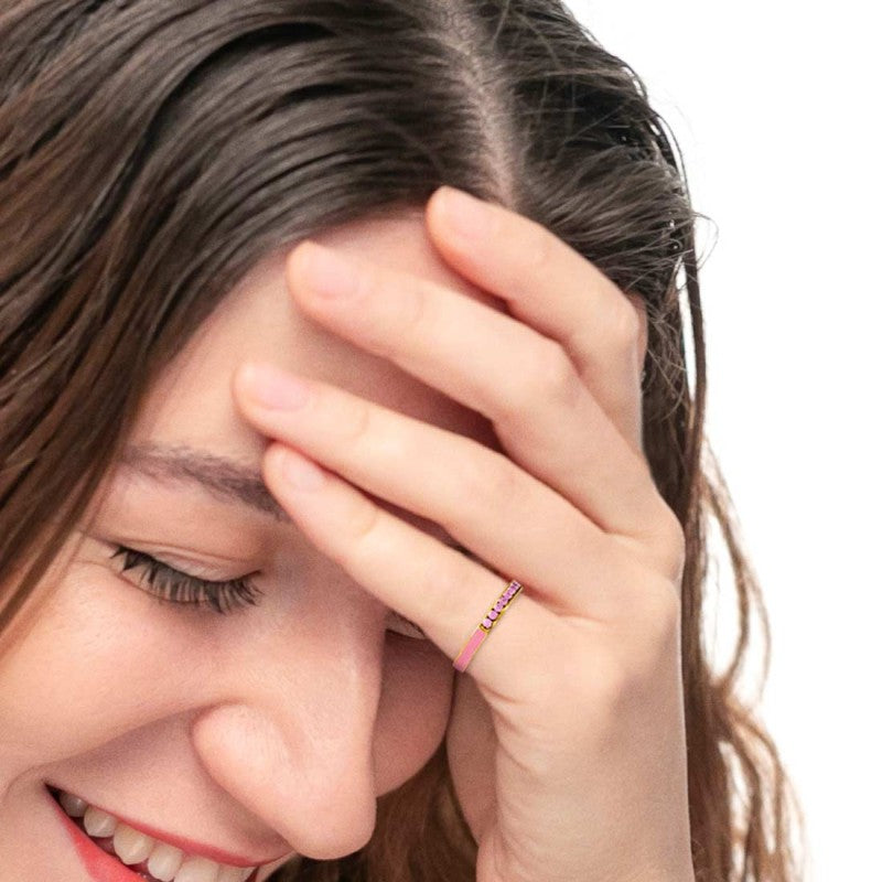 Marlù | Anello con zirconi e smalto