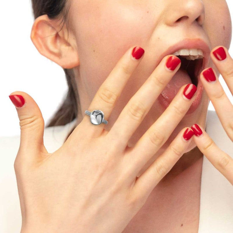 Marlù | Anello con bottone martellato