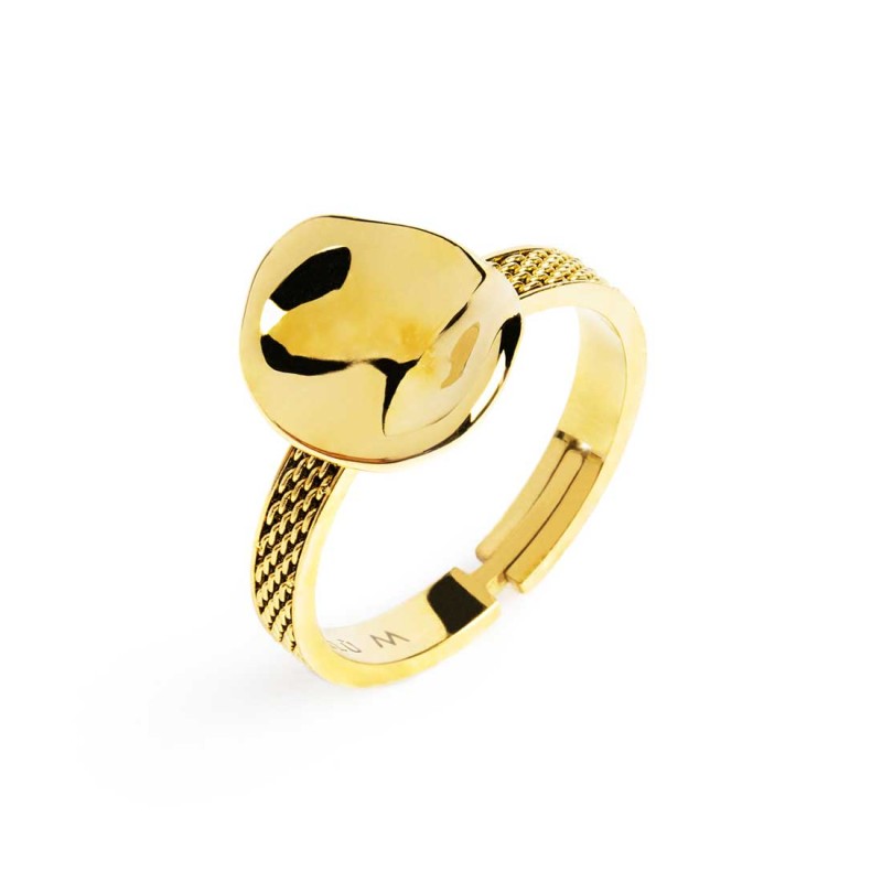 Marlù | Anello con bottone martellato