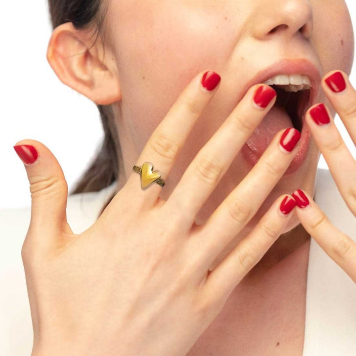 Marlù | Anello con cuore irregolare
