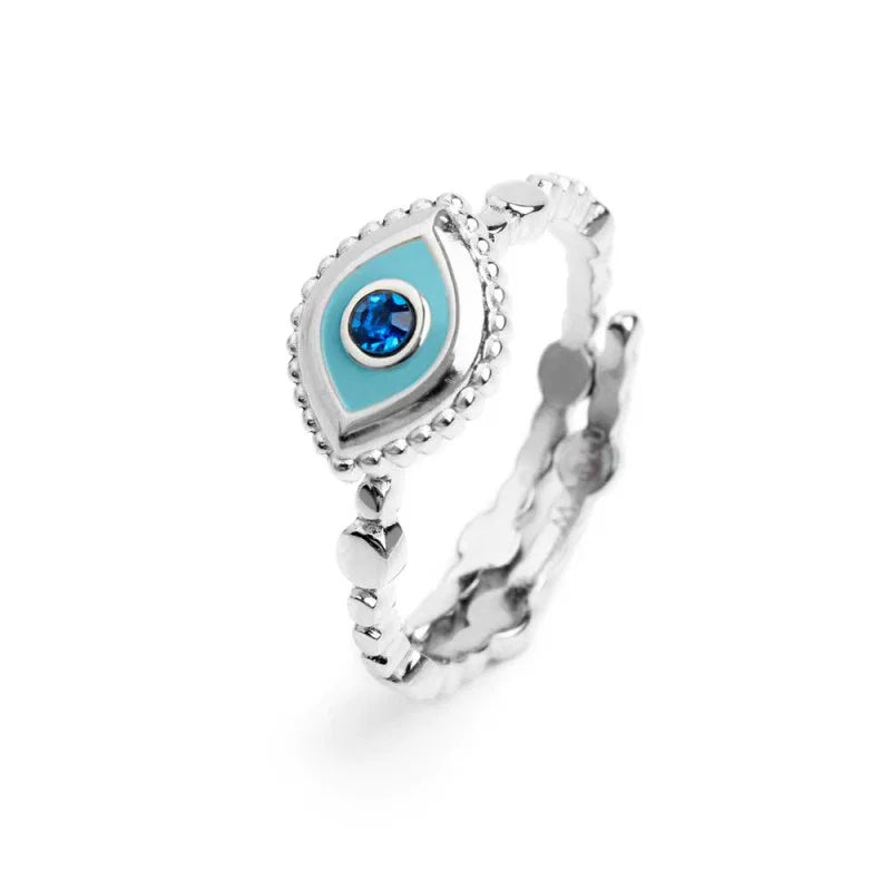 Marlù | Anello con occhio con zircone blu